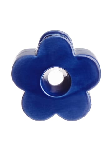 Butlers Keramik Vase Blume Höhe 11cm FLORY in Blau