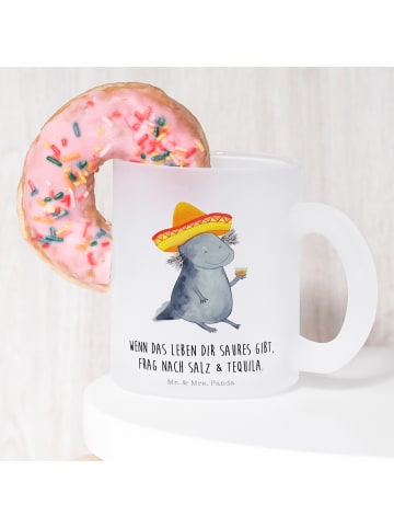 Mr. & Mrs. Panda Tasse Axolotl Tequila mit Spruch in Transparent