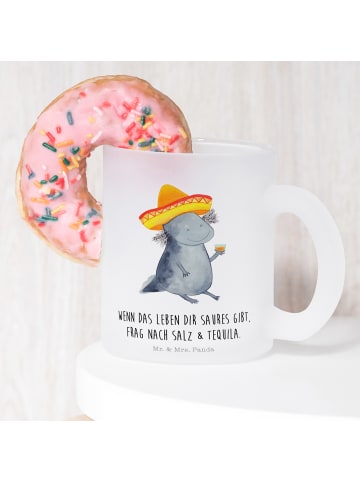 Mr. & Mrs. Panda Teetasse Axolotl Tequila mit Spruch in Transparent