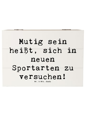 Mr. & Mrs. Panda holzkästchen Spruch Neue Sportart versuchen mit... in Weiß