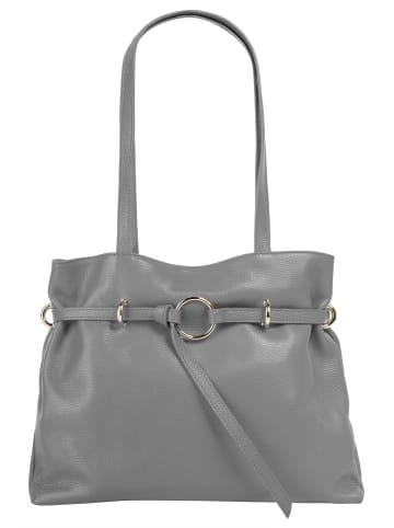 Samantha Look Handtasche echt Leder in grau