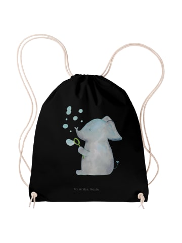 Mr. & Mrs. Panda Gymtasche Elefant Seifenblasen ohne Spruch in Schwarz