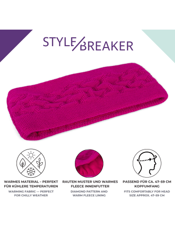 styleBREAKER Strick Stirnband in Bordeaux-Rot