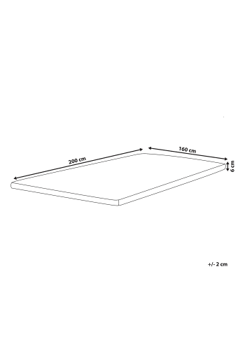 Beliani Topper DAZZEL in Weiß - (W) 160 x (H) 6 x (L) 200 cm