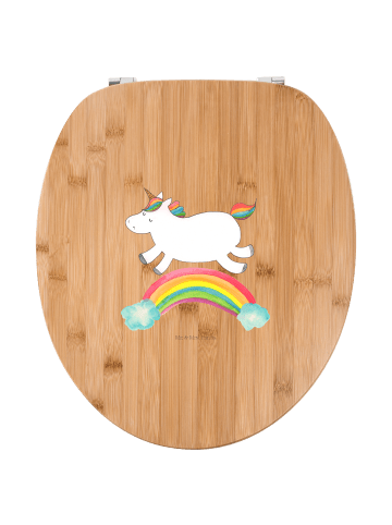 Mr. & Mrs. Panda Motiv WC Sitz Einhorn Regenbogen ohne Spruch in Braun