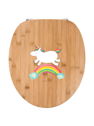 Mr. & Mrs. Panda WC Brille Einhorn Regenbogen ohne Spruch in Braun