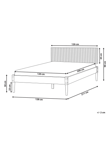 Beliani Doppelbett AMBAZAC in Braun - (W) 128 x (H) 90 x (L) 211 cm