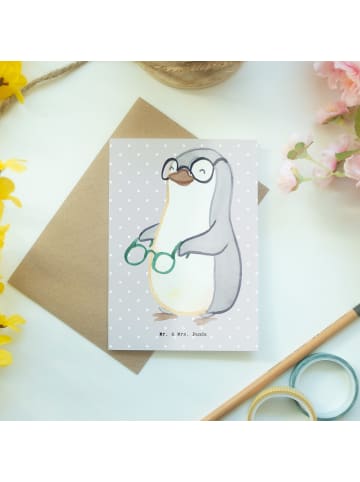 Mr. & Mrs. Panda Klappkarte Augenoptiker Herz ohne Spruch in Grau Pastell