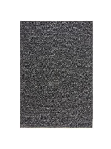 KADIMA DESIGN Teppich aus Wollmischung, mit stilvollem Noppeneffekt in Anthrazit