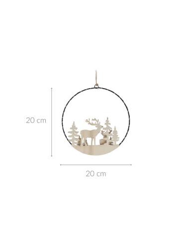 Home&Styling Collection Weihnachtsdekoration mit LED zum Aufhängen in Beige, Ø 20 cm