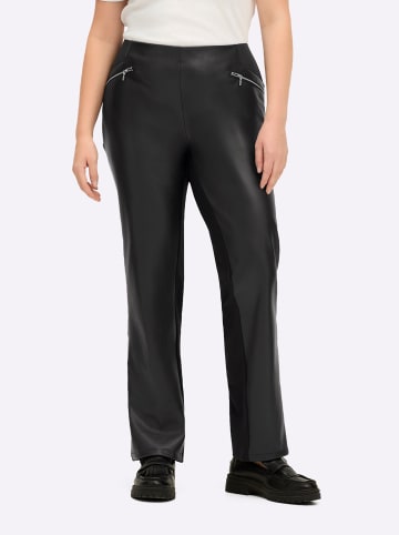 sheego Lederimitat-Hose in schwarz