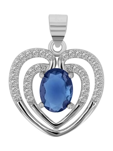 Adeliás Damen Anhänger – Herz Herzanhänger aus 925 Silber mit Zirkonia in silber