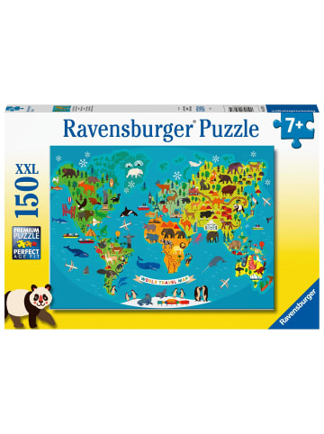 Ravensburger Ravensburger Kinderpuzzle - Tierische Weltkarte - 150 Teile Puzzle für Kinder...