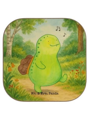 Mr. & Mrs. Panda Untersetzer für Gläser Schildkröte Pfeifen Desi... in Weiß