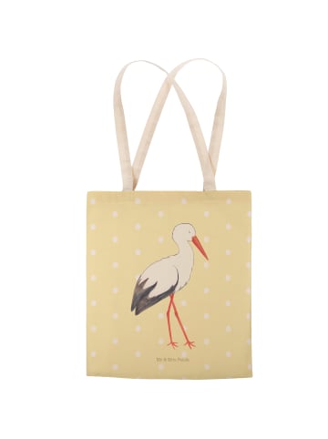 Mr. & Mrs. Panda Tasche Storch ohne Spruch in Gelb Pastell