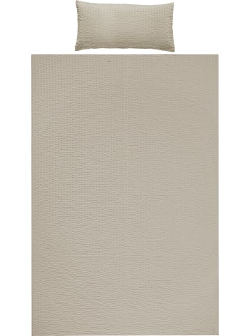 REDBEST Microfaser-Seersucker, Microfaser Bettwäsche Detroit in taupe