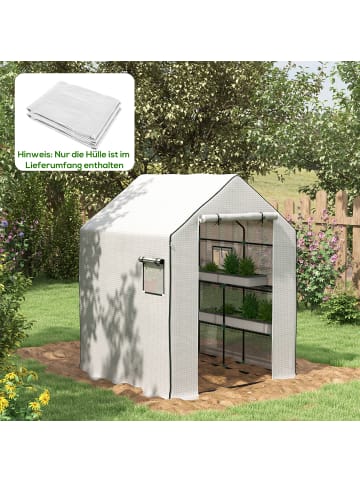 Outsunny Ersatzfolie,140L x 143B x 190H cm,Weiß