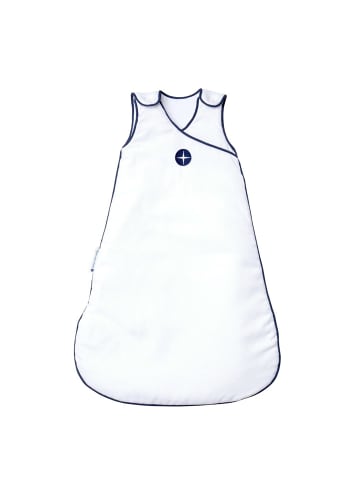 nordic coast company Babyschlafsack Ganzjahresschlafsack Premium Weiß Blau
