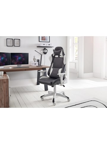 home24 home24 Gaming Chair aus Kunstleder & Kunststoff in Schwarz, 66 x 134 x 59 cm in Schwarz