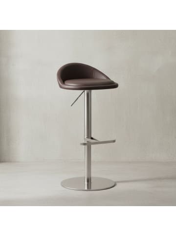 KADIMA DESIGN Barhocker WL1.602 Edelstahl höhenverstellbare Sitzhöhe 54-79 in Braun