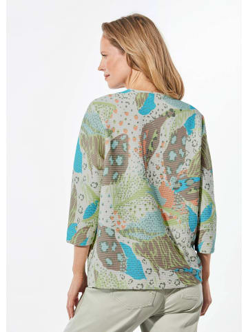 GOLDNER Modernes Blusenshirt mit Allover-Print in graugrün / gemustert