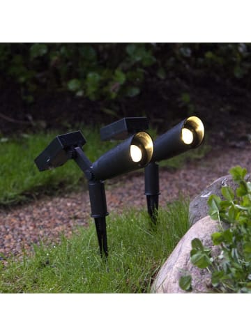 STAR Trading Solar Gartenstrahler, Erdspieß Powerspot 2er-Set, schwarz