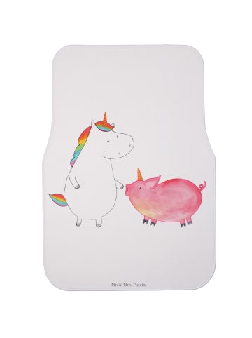 Mr. & Mrs. Panda Fußmatte Auto Einhorn Schwein ohne Spruch in Weiß