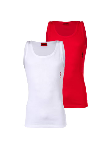 HUGO Unterhemd 2er Pack in Weiß/Rot