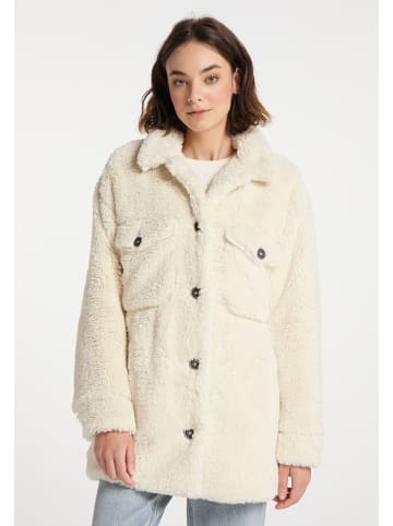 myMo Damen Faux Shearling Mantel in Wollweiss