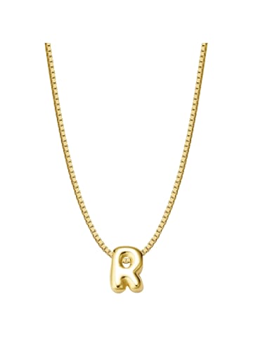 Glanzstücke München Kette Buchstabe R aus Sterling Silber in gelbgold