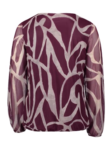 BETTY & CO Mesh-Shirt mit Gummizug in Dark Red/Nature