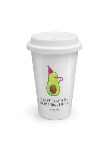 Mr. & Mrs. Panda To Go Becher Avocado Feier mit Spruch in Weiß