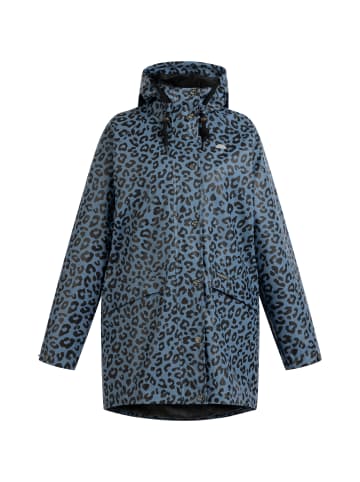 Schmuddelwedda Oversize Regenjacke Mit Leo-Print in Blau Grau Schwarz Leo