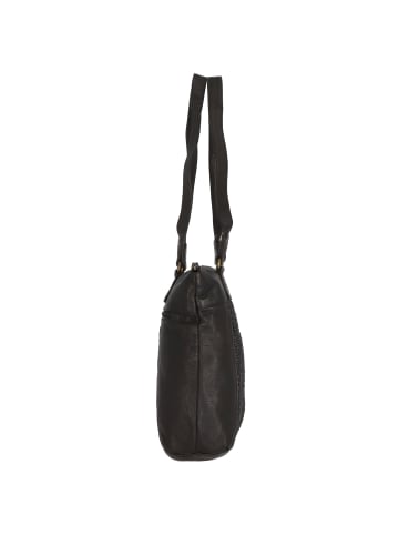 Greenland Nature Femi & Nine Schultertasche Leder 35 cm in black