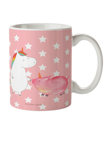 Mr. & Mrs. Panda Haferl Einhorn Schwein ohne Spruch in Rot Pastell