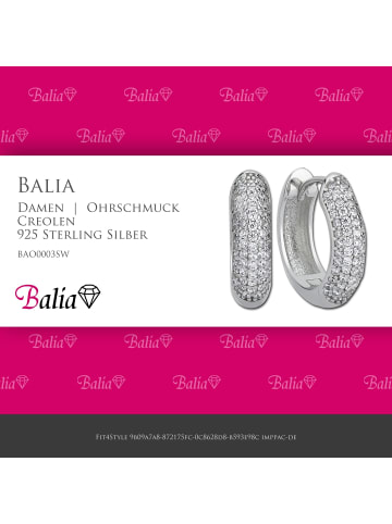 BALIA Silber 925 Damen Creolen 5-reihig Zirkonia Ohrring ca. 1,7cm