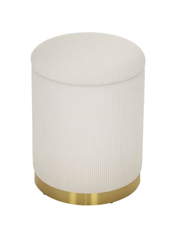 HOMCOM Sitzhocker in Cremeweiß 36L x 36B x 44H cm