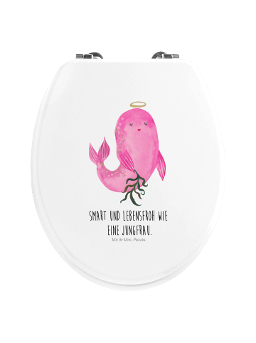 Mr. & Mrs. Panda WC Sitz Sternzeichen Jungfrau mit Spruch in Weiß