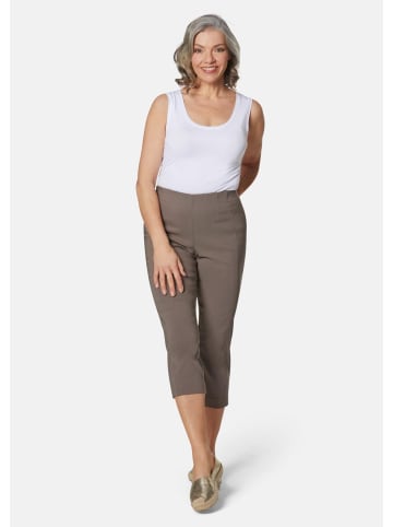 GOLDNER Schlupfhose LOUISA mit Steppnähten in taupe