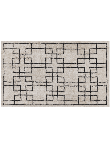Beliani Kurzflor TURHAL in Beige/Schwarz - (W) 140 x (H) 1 x (L) 200 cm