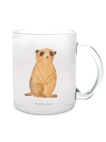 Mr. & Mrs. Panda Teeglas Erdmännchen ohne Spruch in Transparent
