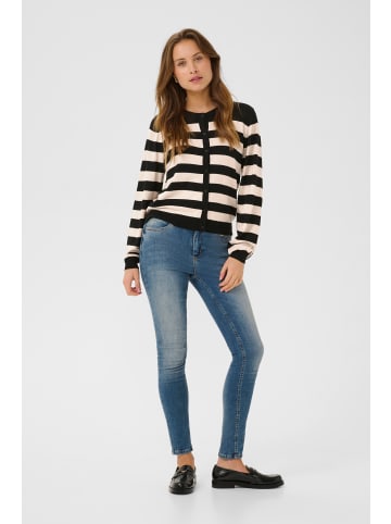 CULTURE Strickjacke CUsabi in Black/Whitecap Stripe