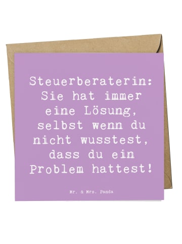 Mr. & Mrs. Panda Grußkarte Spruch Steuerberaterin Lösung mit Spruch in Lavendeltraum