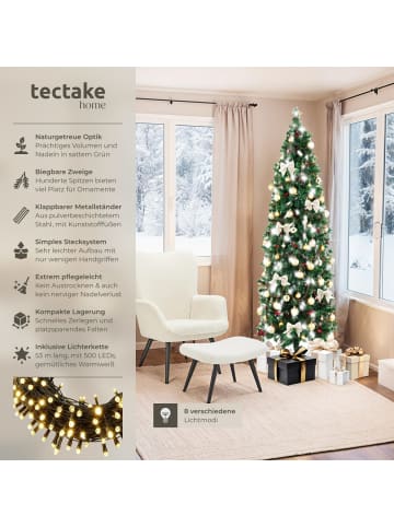 tectake Weihnachtsbaumset, Größenwahl, Lichterkette, pulverbesch. Ständer
