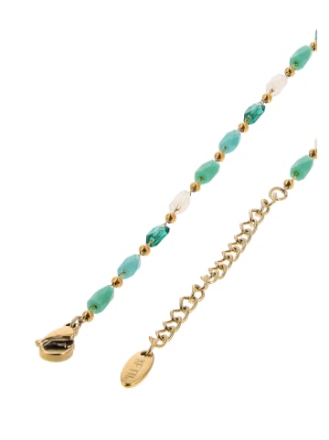 IZIA Women Stud Earrings in Gold Turquoise