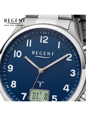 Regent Funkuhr Regent Funkuhren silber extra groß (ca. 39mm)