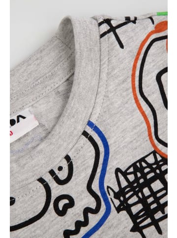 MOKIDA T-Shirt mit kurzen Ärmeln in grau