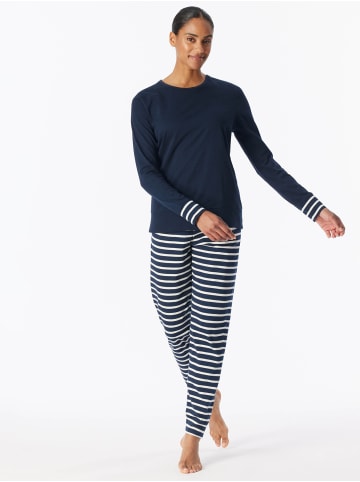 Schiesser Schlafanzug Casual Essentials in nachtblau