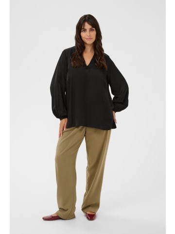 KAFFE curve Langarm-Bluse KCmilia Regular fit in Black Deep