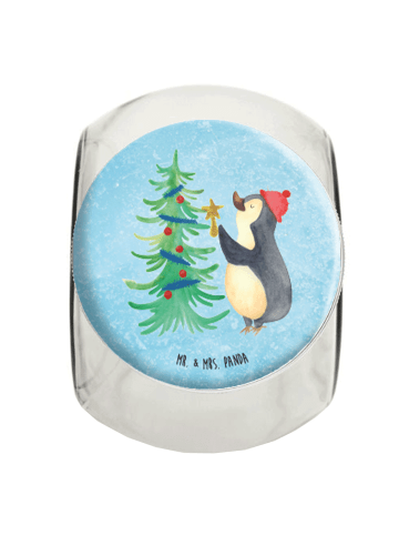 Mr. & Mrs. Panda Bonbonglas Pinguin Weihnachtsbaum ohne Spruch in Eisblau